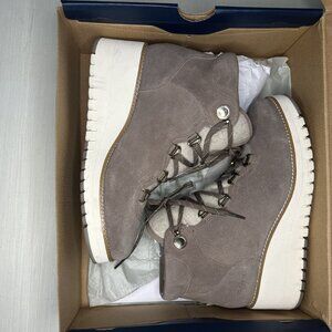 Cole Haan ZER0GRAND City Wedge Boots Irish Coffee/Brch Womens Size 9